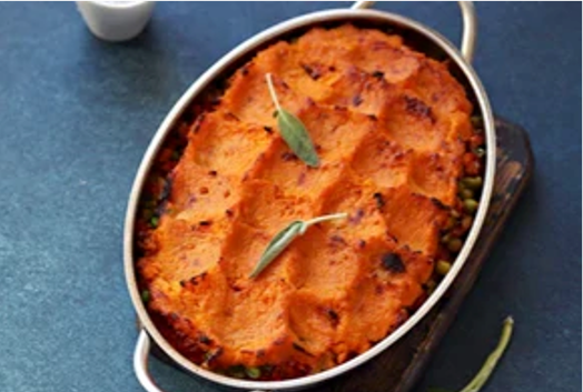 Vegetable Shepherds Pie Wth Sweet Potato Mash